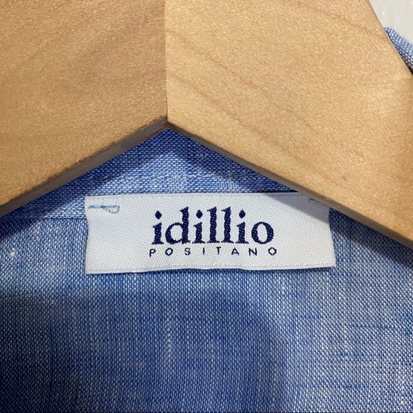 Idillio Positano Embroidered Lemon Long Sleeve Linen Button Up Shirt Men's Large - Picture 4 of 8